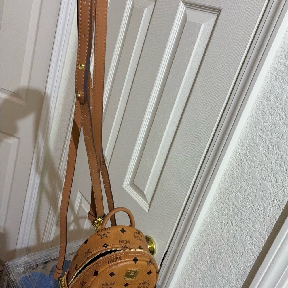 MCM Cognac Backpack with Black Accents - Picture 6 of 6